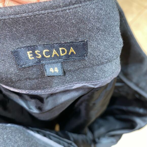 Escada Athracite Gray Straight Leg Mid Rise Trouser Dress Pants Size 44 - Picture 3 of 8